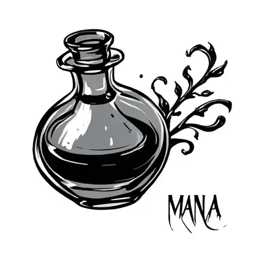 Mtg Mana potion bottle tattoo design idea