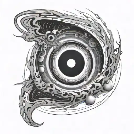 interstellar black hole tattoo design idea