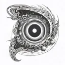 interstellar black hole tattoo design idea