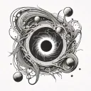 interstellar black hole tattoo design idea