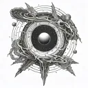 interstellar black hole tattoo design idea