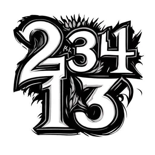"23 41 13" numbers tattoo design idea