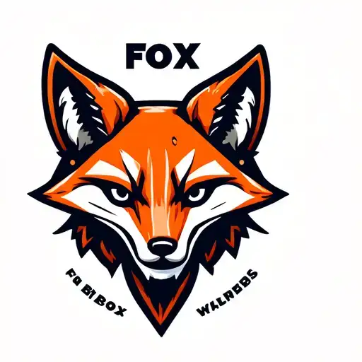 "Fox Box" Mechanical fox head logo. Low detail, simple design. tattoo design idea