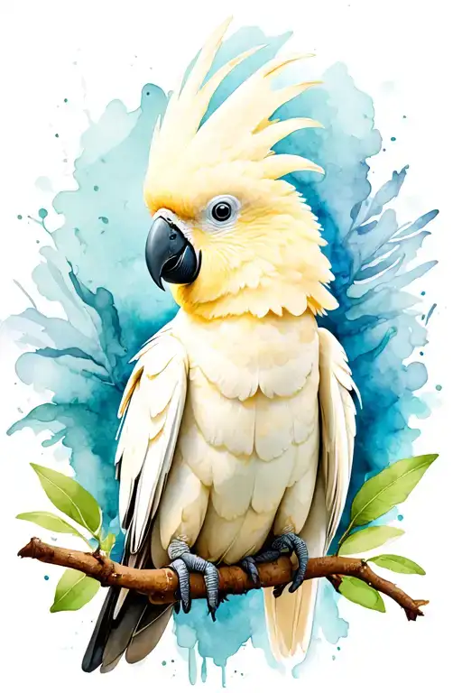 jacaranda bee sulphur crested cockatoo tattoo design idea