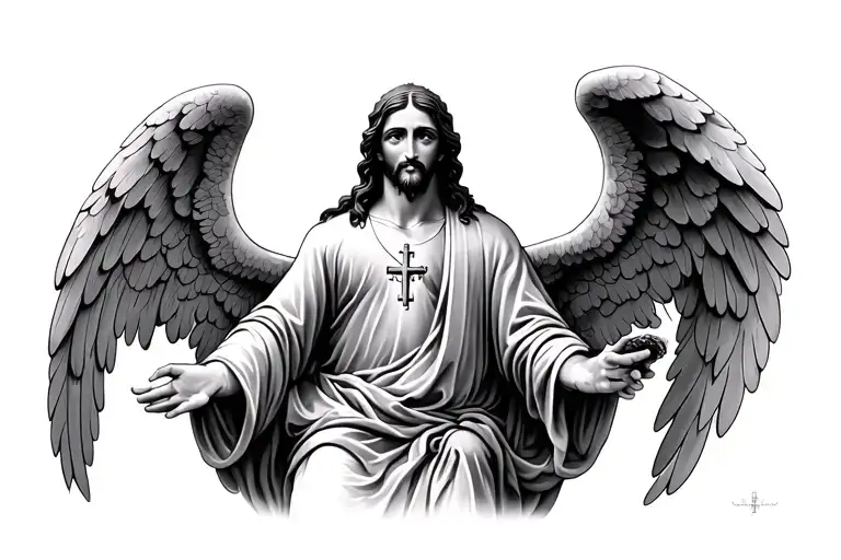 Jesús, catholic, angels, saints tattoo design idea