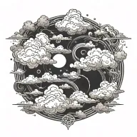 arcane jinx clouds tattoo design idea