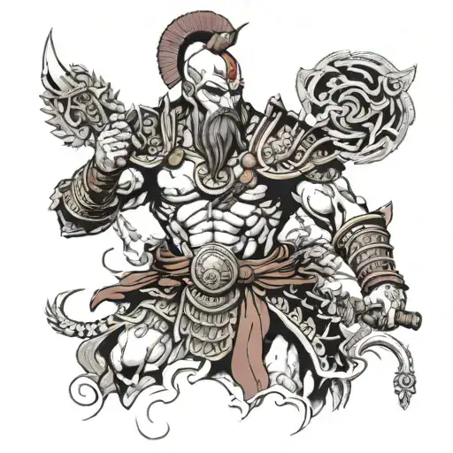 ares god of war tattoo design idea