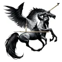 combination of libra and Sagittarius minimalist tattoo tattoo design idea