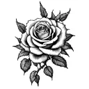 barbed wire ending in roses blooming tattoo design idea