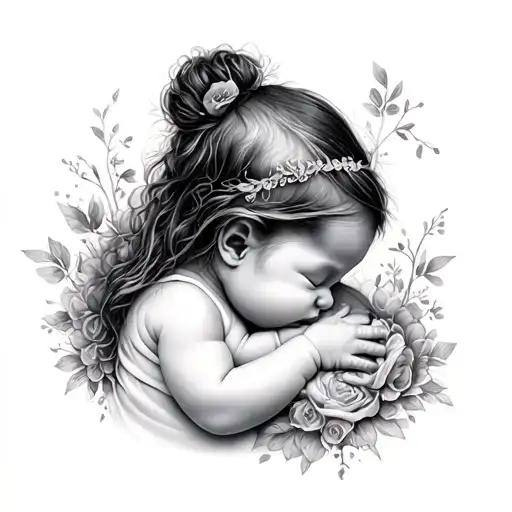 newborn daughter tattoo design idea