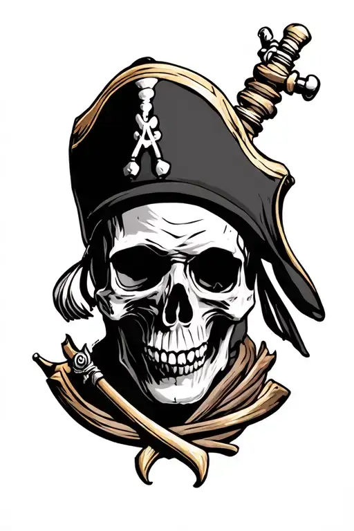 pirate skull tattoo design idea