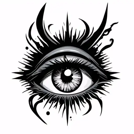 manipulative survivor, super empath, musculine design for men. against narcissist with an evil eye talisman tattoo design idea