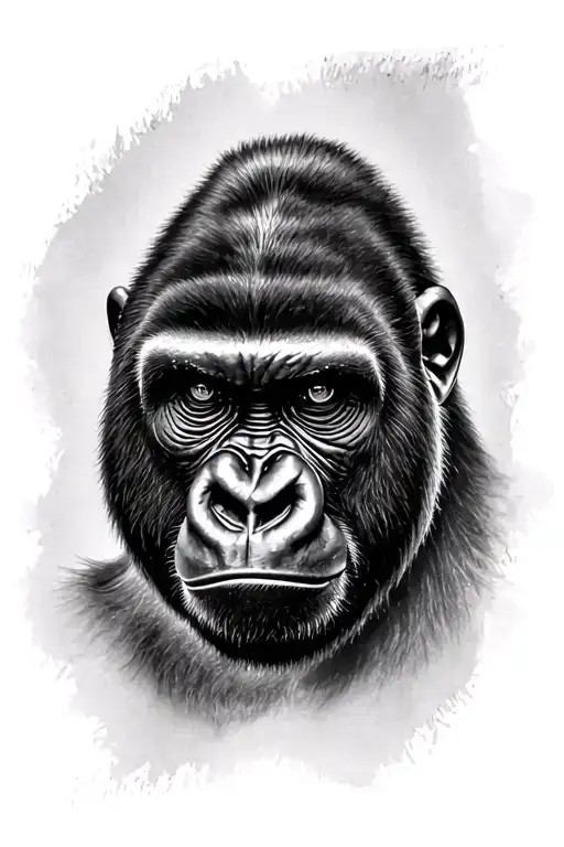 gorilla face tattoo design idea