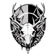 deer skull tattoo design idea