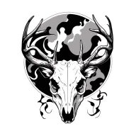 deer skull tattoo design idea
