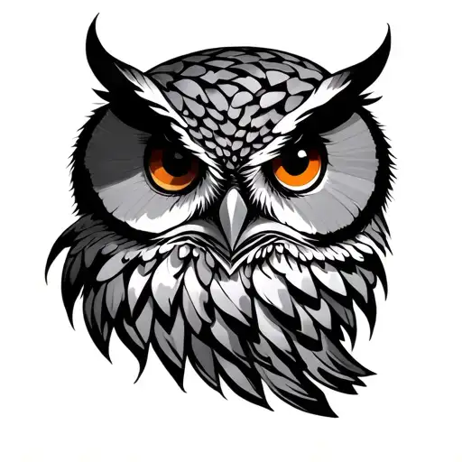 Fine Line Owl tattoo design idea