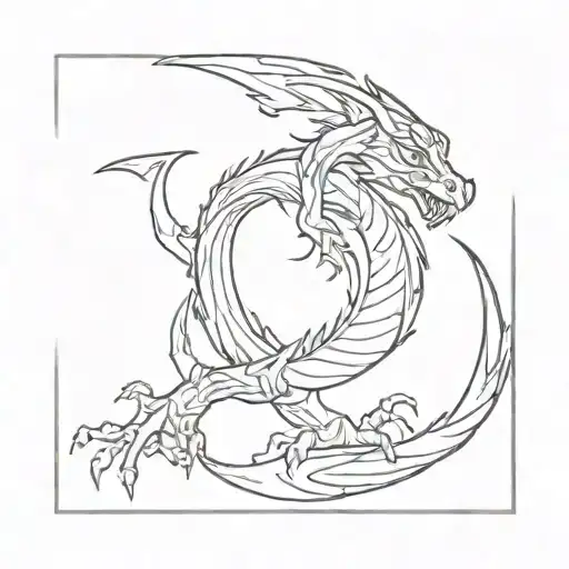 wood dragon tattoo design idea