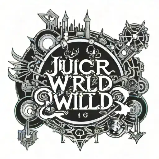 juice Wrld tattoo with text tattoo design idea