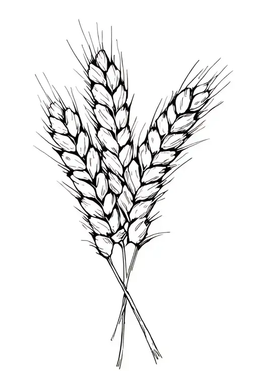 3 ears of wheat tattoo design idea