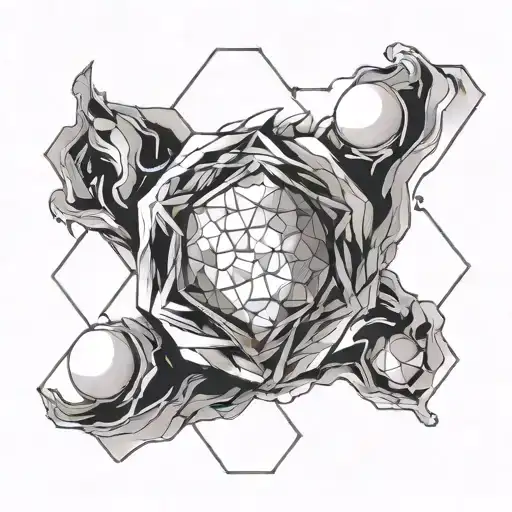 Image of this: Dimples embedded in the outline of the hexagon: Rather than drawing the entire hexagon, you could opt tattoo design idea