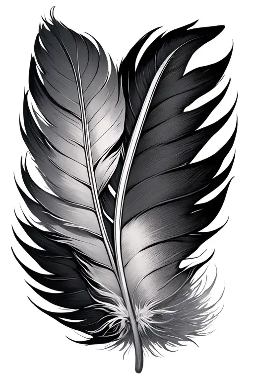 single feather  tattoo design idea