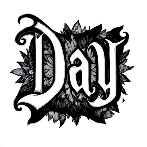 "Day" Two Word Ambigram Generator tattoo design idea