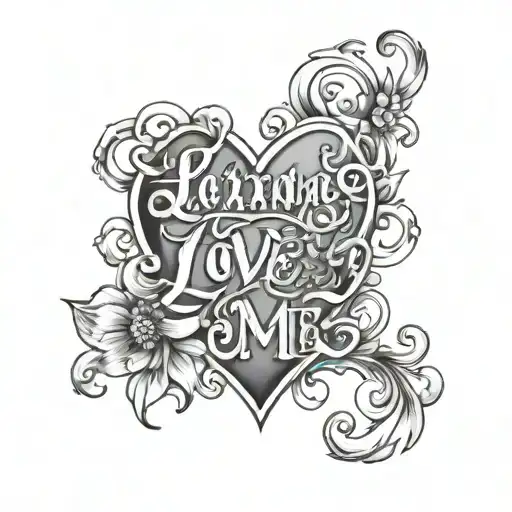 The inscription "Alexandra love me" tattoo design idea