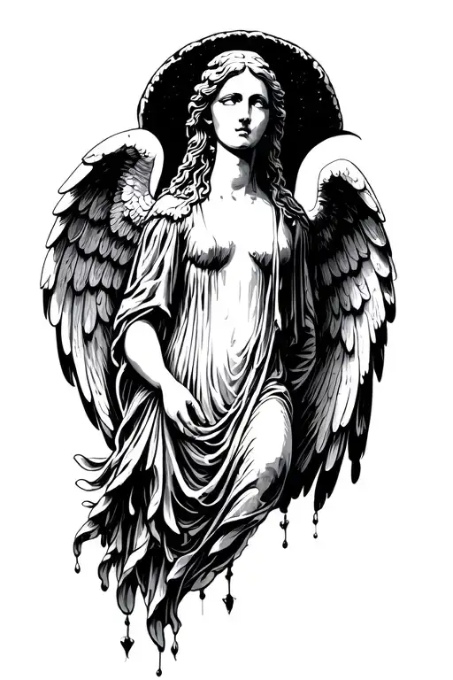 weeping angel tattoo design idea