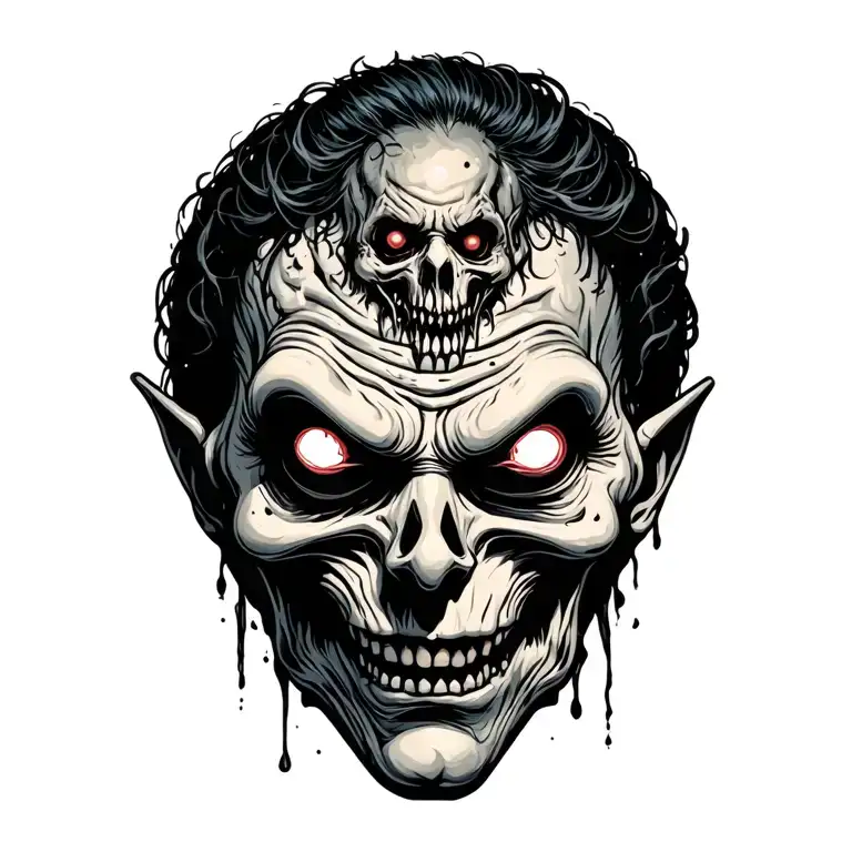 Eldrich cosmic horror movie villains tattoo design idea
