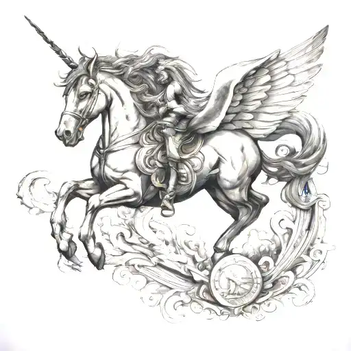 Atlas, pantheon, Pegasus tattoo design idea