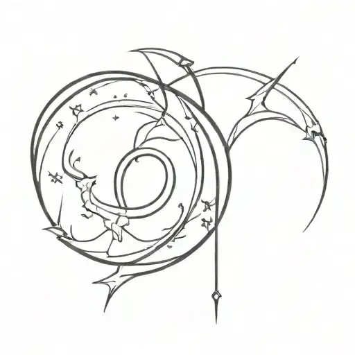 sagittarius and capricorn tattoo design idea