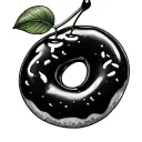 flamingo donut cherry tattoo design idea
