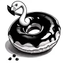 flamingo donut cherry tattoo design idea