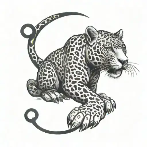 black work leopard 2 tank tattoo design idea