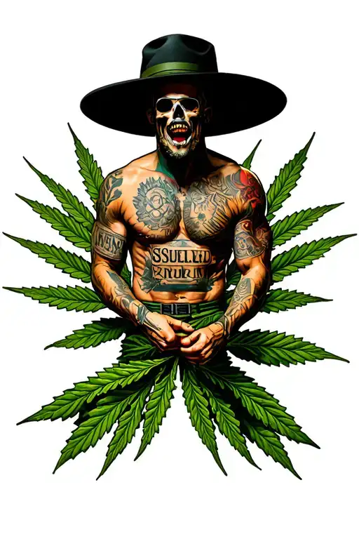 Based on streets lifestyle spacebacks of cocain and marihuana texts Black Sea Hooligans and T19C  tattoo design idea