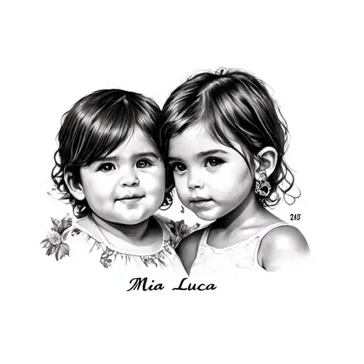 Mia 2016 and Luca 2012 as a tattoo tattoo design idea