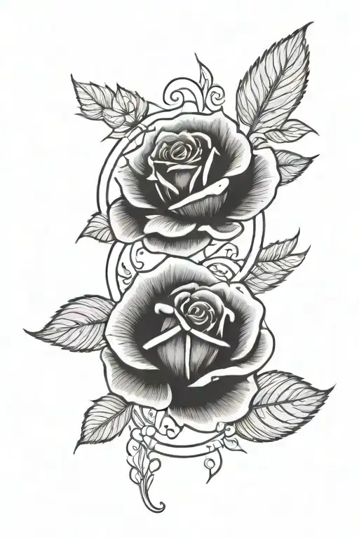 rose with name Luci tattoo design idea