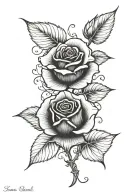 rose with name Luci tattoo design idea