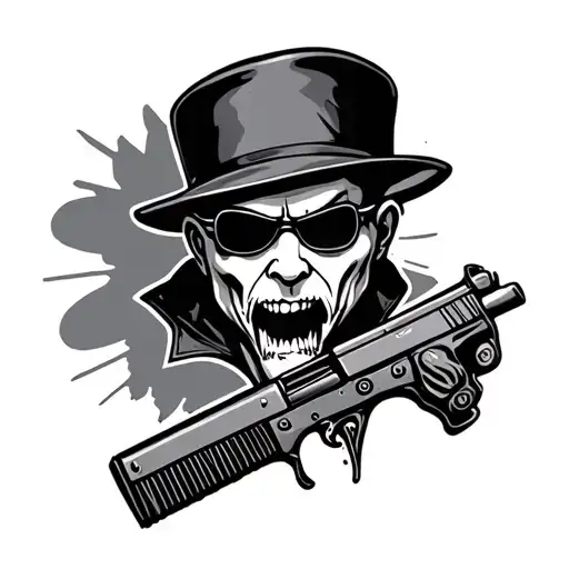 Gangster Cartoon tattoo design idea