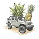 jeep gladiator beach pineapples inside tattoo design idea
