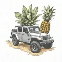jeep gladiator beach pineapples inside tattoo design idea