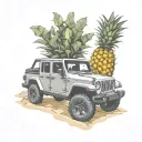 jeep gladiator beach pineapples inside tattoo design idea