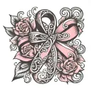 breast cancer ribbon tattoo design idea