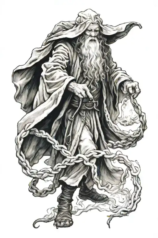 gandalf fighting balrog tattoo design idea