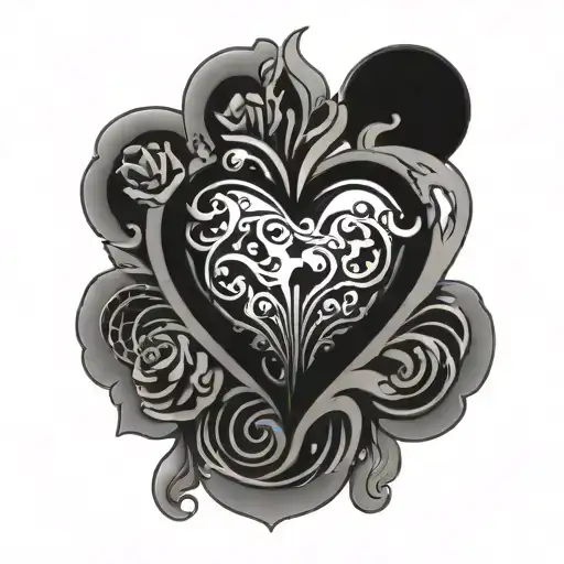 chrome heart tattoo design idea