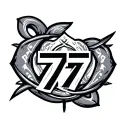 blessed with 777 symbol within on neck tattoo tattoo design idea