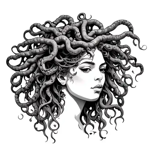 African American Medusa tattoo design idea