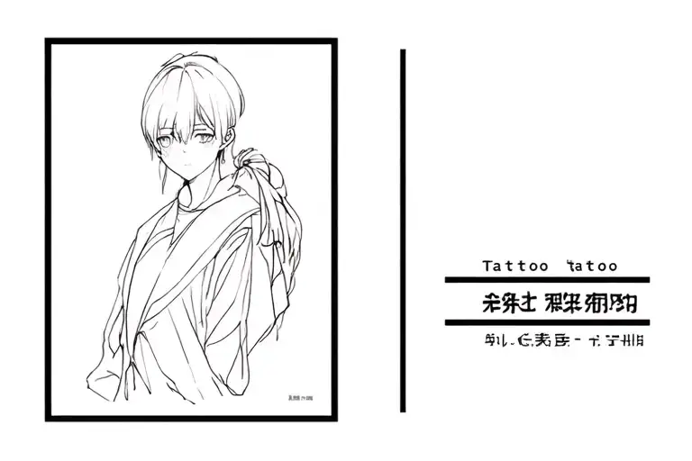 jjk anime character tattoo design idea