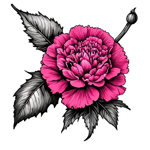 pink, carnation, rugby ball tattoo design idea