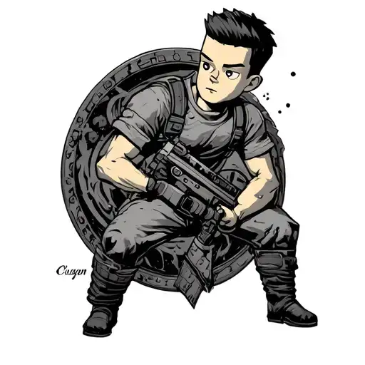 vault boy tattoo design idea